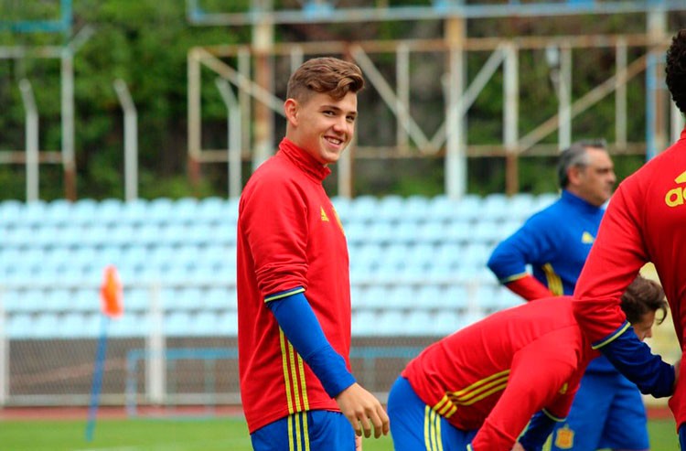 Nacho Díaz, durante la concentración de la selección en el Europeo. 