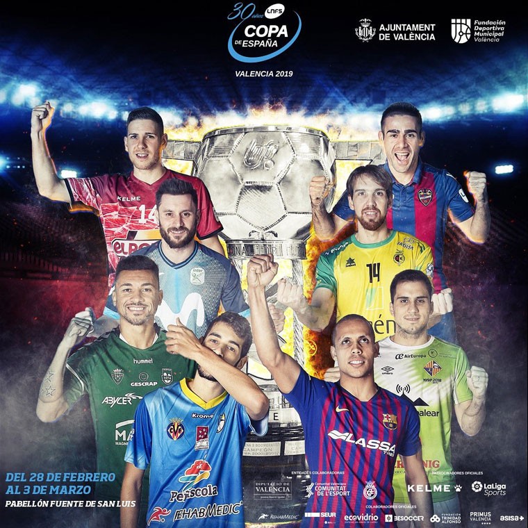 cartel LNFS Copa España 2019 fútbol sala Valencia Valencia acogerá la Copa de España de fútbol sala 2019.