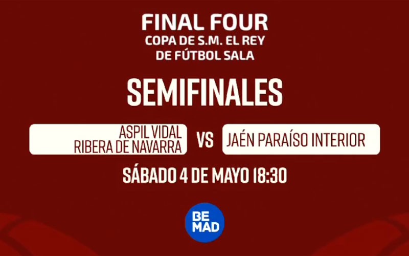 Cartel anunciador de la retransmisión de la Final Four de la Copa del Rey de Fútbol Sala