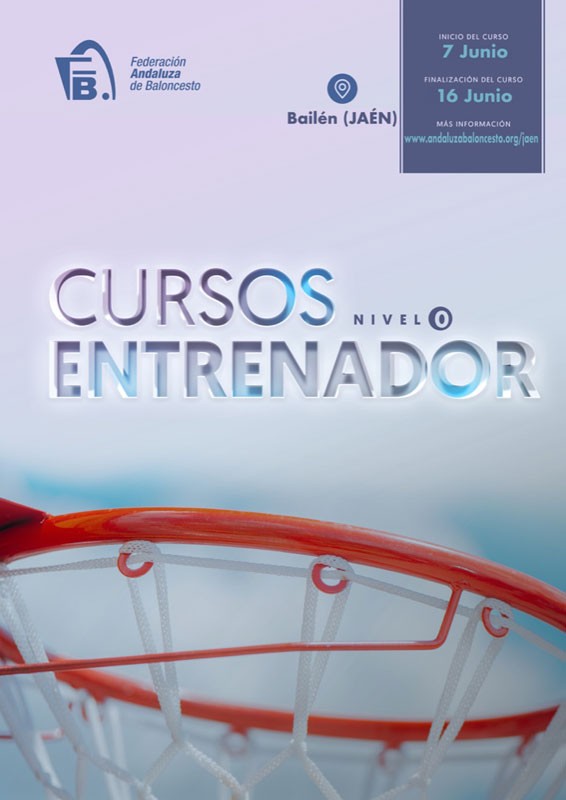 Cartel anunciador del curso de iniciación de entrenador de baloncesto