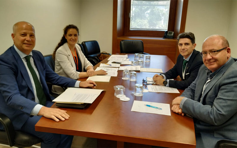 Reunión de trabajo entre Javier Márquez y Javier Imbroda Autoridades del Ayuntamiento de Jaén y la Consejería de Deporte