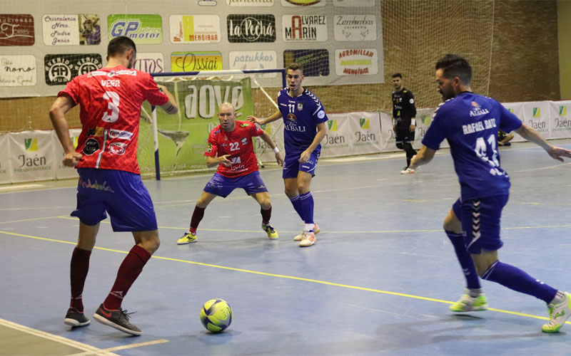 Jugadores del Mengíbar FS durante un partido de pretemporada