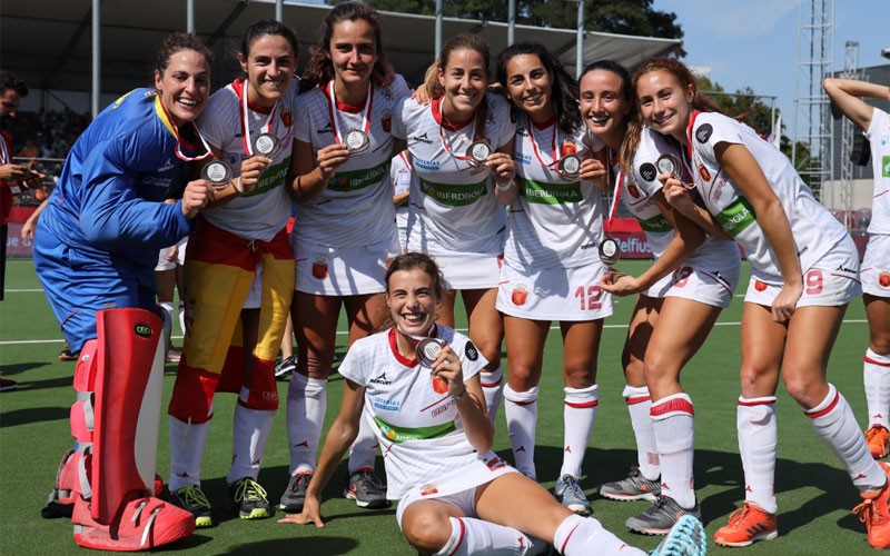 Jugadoras de la selección española de hockey hierba femenino