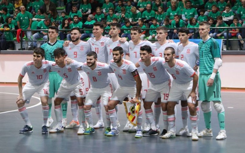 Formación de los jugadores de la selección española de fútbol sala sub-21