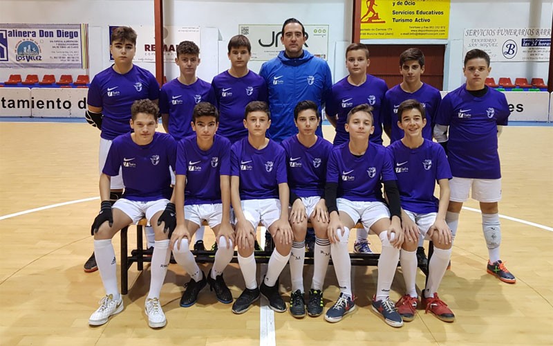 Jugadores de la selección jiennense de fútbol sala infantil