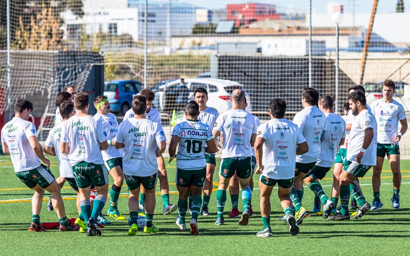 Jugadores del jaén rugby durante un entrenamiento