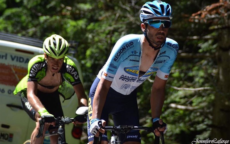 Javi Moreno en su etapa como ciclista en el Delko
