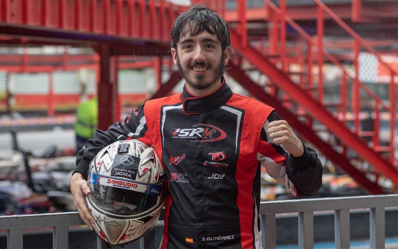Gonzalo Gutiérrez tras finalizar la prueba de karting