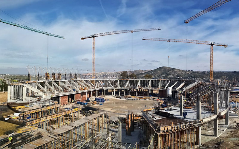 obras de construcción del olivo arena