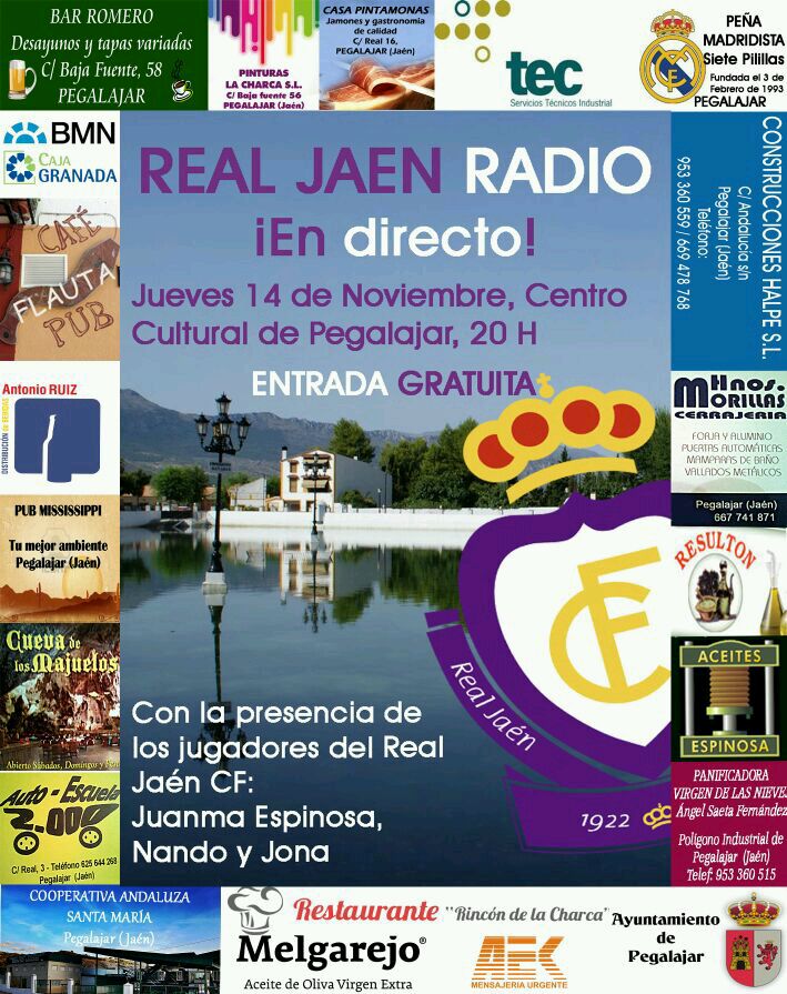 Real Jaén Radio emitirá el jueves desde Pegalajar
