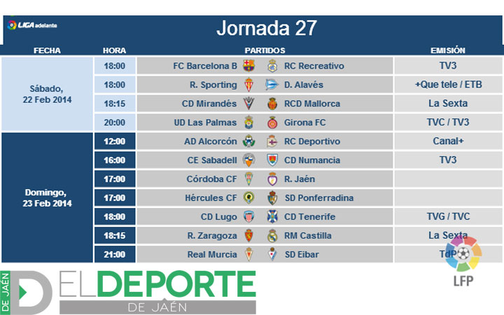 El Córdoba-Real Jaén, el 23 de febrero