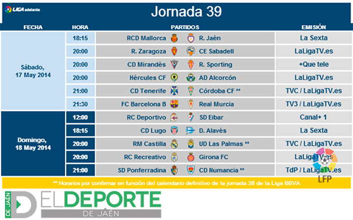 El Mallorca-Jaén, el sábado 17 de mayo en La Sexta