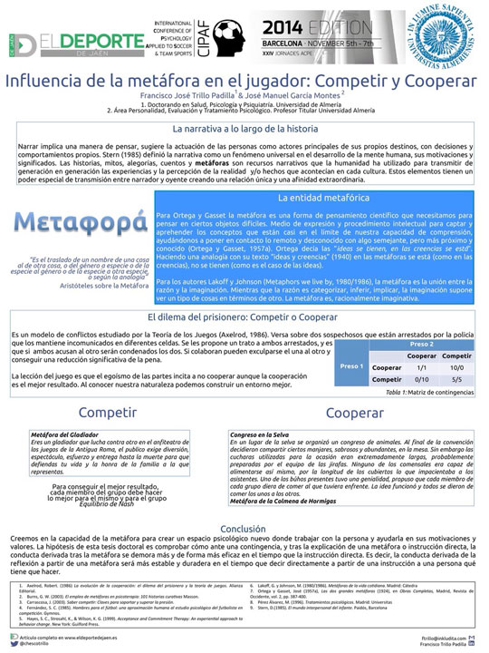 Influencia de la metáfora en el jugador: Competir y Cooperar