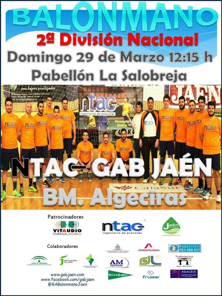 El GAB-NTAC Jaén recibe al BM Algeciras el domingo