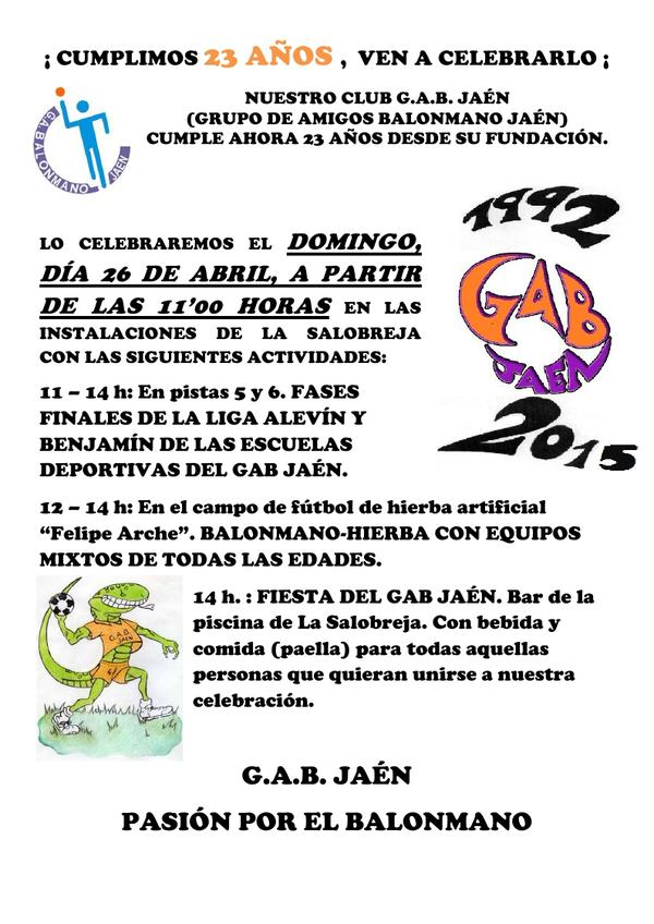 El GAB Jaén celebrará su 23 cumpleaños con una batería de actividades