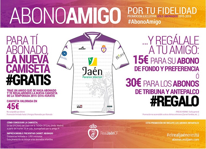 El Real Jaén premia la fidelidad de los aficionados con una camiseta de la temporada