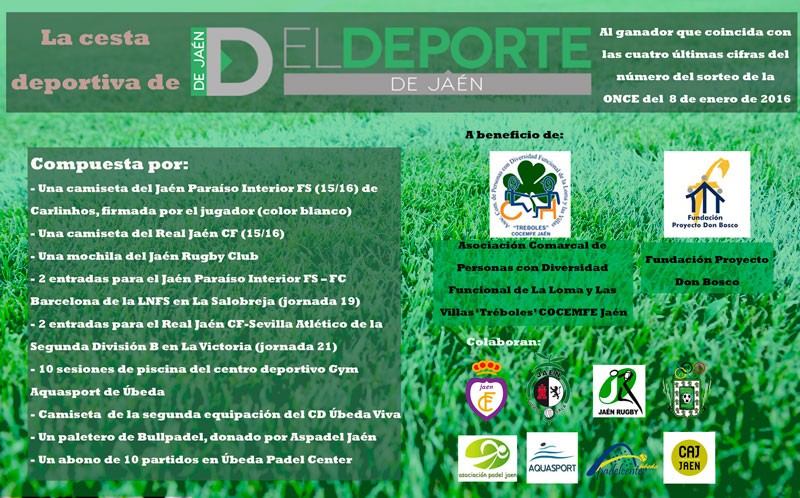 El Deporte de Jaén juega en equipo con su ‘cesta deportiva’ a beneficio de Tréboles y Proyecto Don Bosco