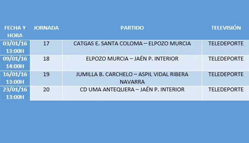 Teledeporte televisará dos partidos del Jaén Paraíso Interior FS en enero