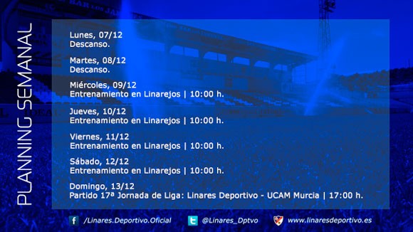 El Linares Deportivo vuelve el miércoles al trabajo para afrontar el partido frente al UCAM Murcia