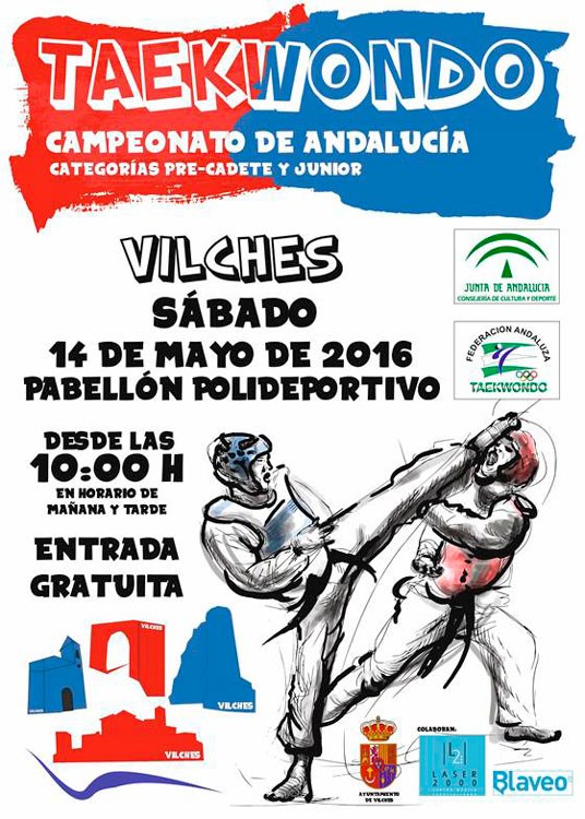 Vilches acogerá el sábado el Campeonato de Andalucía de taekwondo júnior y pre-cadete