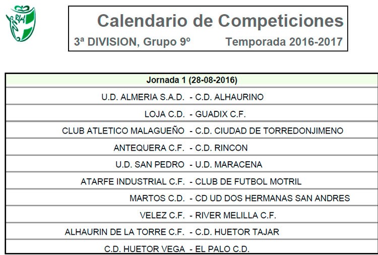 Martos CD y UDC Torredonjimeno ya conocen su calendario de la 2016-17