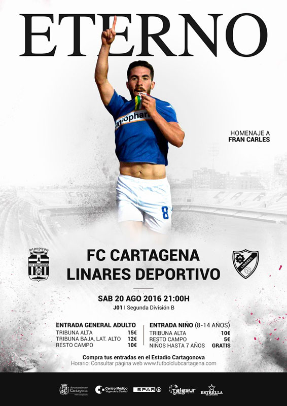 El Cartagena homenajea a Fran Carles para anunciar el encuentro frente al Linares Deportivo