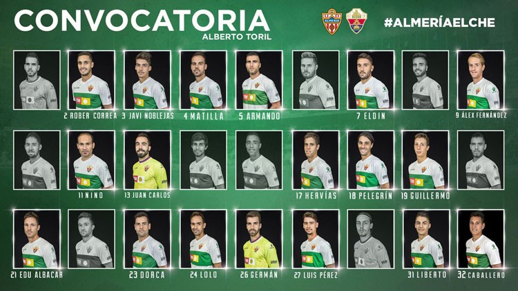 El jiennense Antonio Caballero, convocado con el Elche CF para viajar a Almería