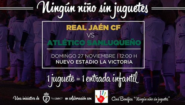 El Real Jaén participa en la campaña ‘Ningún niño sin juguetes’ en el próximo partido en La Victoria
