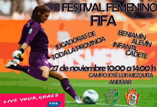 Andújar acoge este domingo el III Festival FIFA de fútbol femenino