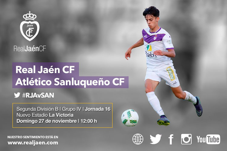 El Real Jaén-Atlético Sanluqueño, el domingo 27 al mediodía