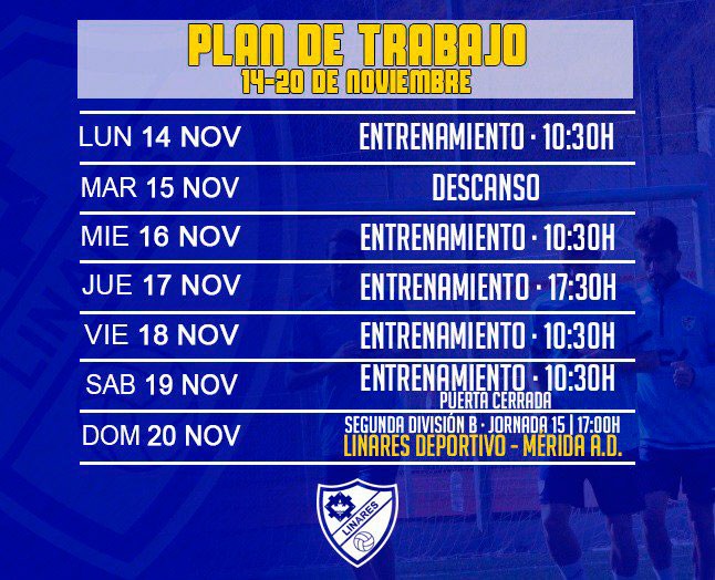 El Linares Deportivo configura la semana para preparar el encuentro en casa ante el Mérida