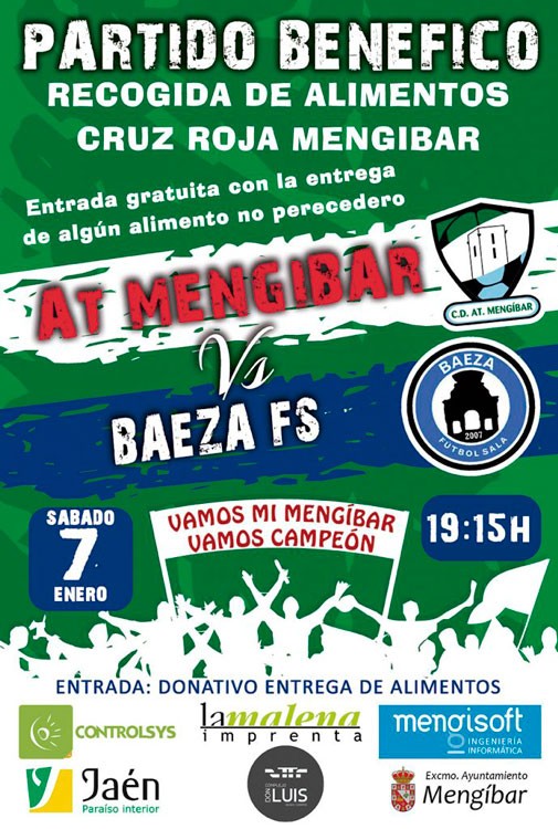 El Atlético Mengíbar y el Baeza FS disputarán un encuentro benéfico para recaudar alimentos