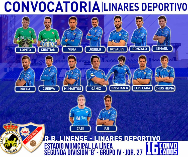 Convocatoria del Linares Deportivo para el partido ante el Linense