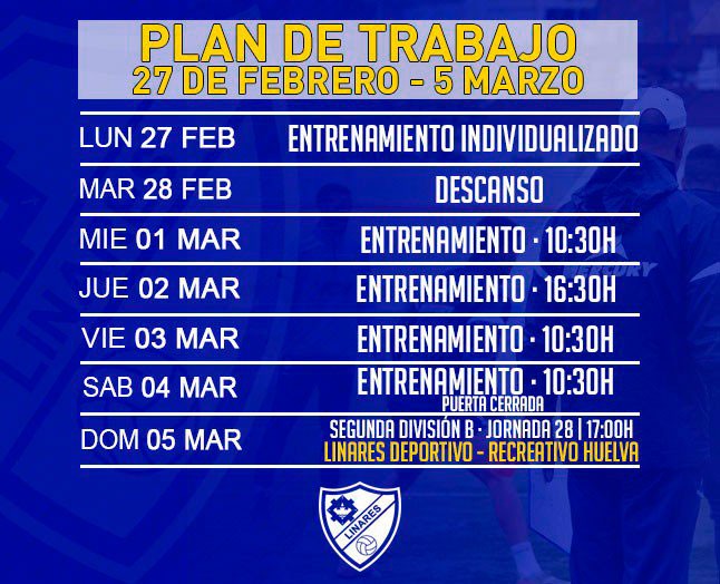 Regreso al trabajo del Linares Deportivo con el objetivo puesto en el Recre