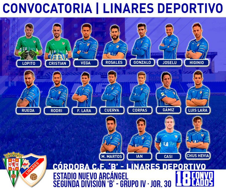 Convocatoria de Linares Deportivo para Córdoba