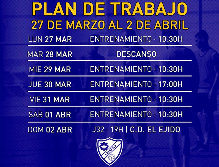 El Linares Deportivo ya piensa en el partido del domingo en El Ejido