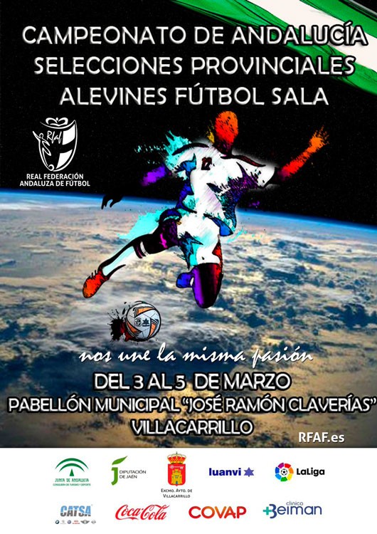 Villacarrillo acogerá el Campeonato Andaluz de selecciones provinciales alevines de fútbol sala