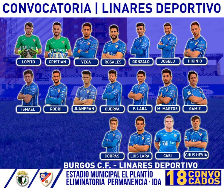 Convocatoria del Linares Deportivo para Burgos