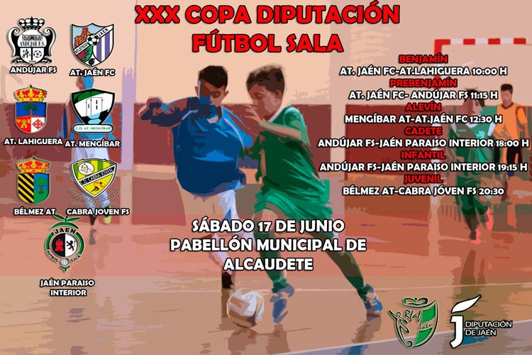 Las finales de la Copa Diputación de fútbol sala se celebran este sábado en Alcaudete