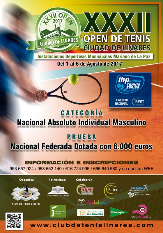 El XXXII Open de Tenis Ciudad de Linares se celebrará del 1 al 6 de agosto