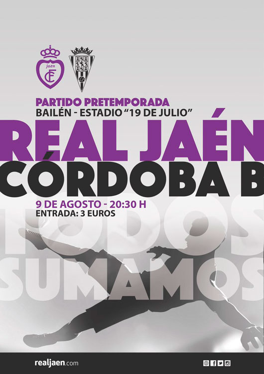 El Real Jaén-Córdoba B se disputará en Bailén el 9 de agosto