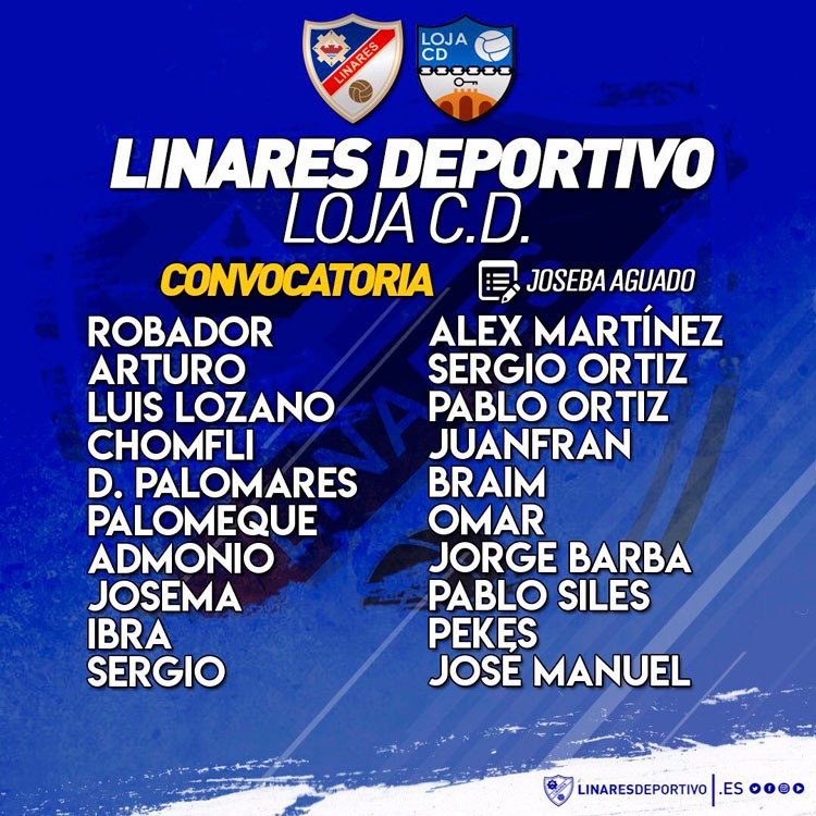 Convocatoria del Linares Deportivo para el encuentro frente al Loja CD