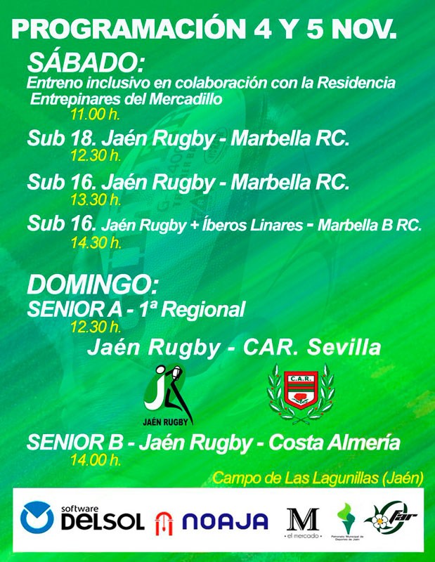 El Jaén Rugby vuelve a Las Lagunillas con una variada remesa de partidos