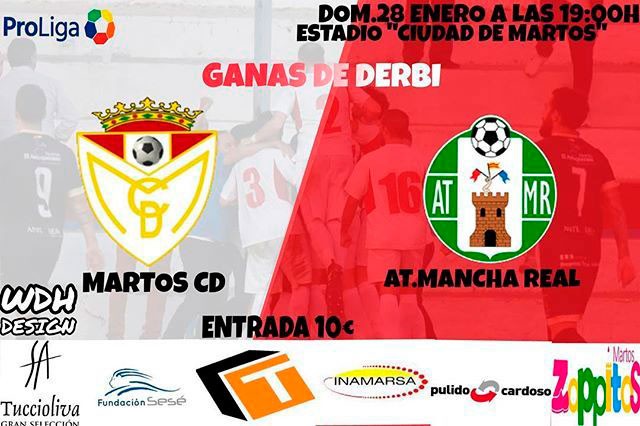 El Martos CD – Atlético Mancha Real se jugará el domingo por la tarde