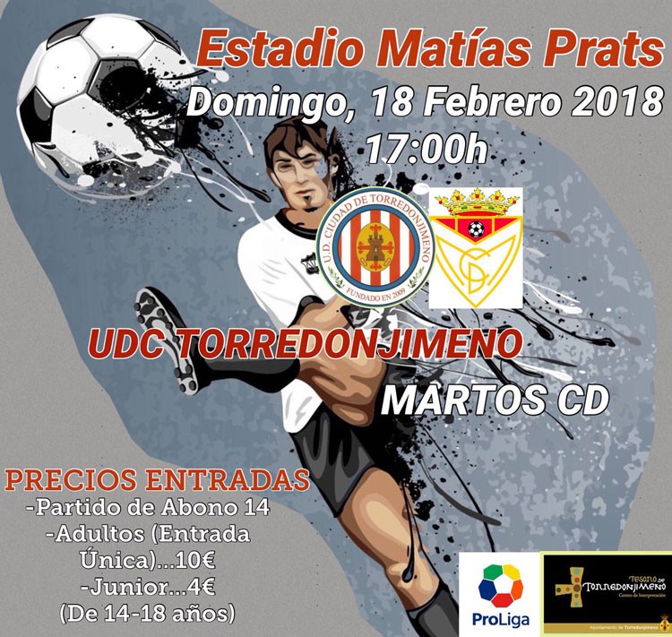 El UDC Torredonjimeno-Martos CD, este domingo por la tarde
