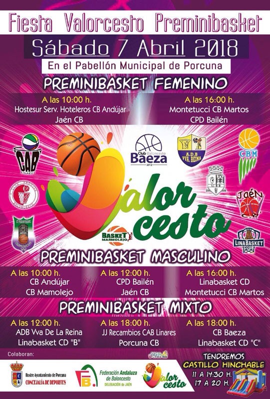 Porcuna acogerá el próximo sábado la I Fiesta Provincial Preminibasket ‘Valorcesto’