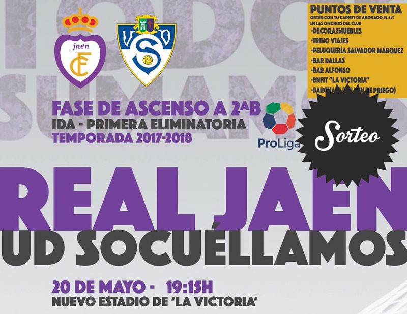 Sorteo de dos entradas para asistir al Real Jaén – UD Socuéllamos (Tribuna)