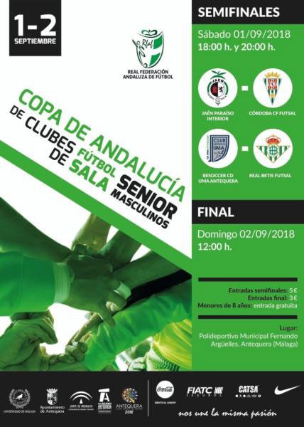 La RFAF publica el calendario de partidos de la Copa de Andalucía de Fútbol Sala