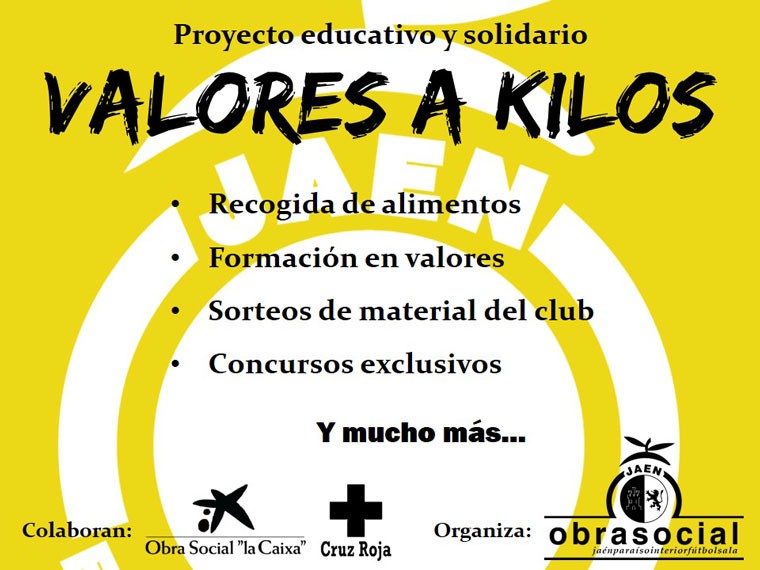 El Jaén FS impulsa el proyecto educativo y solidario ‘Valores a kilos’
