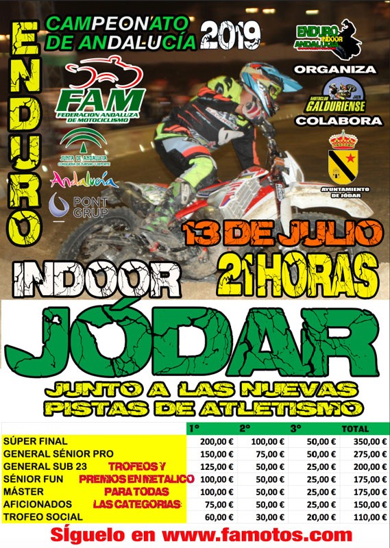 Jódar acoge este sábado la tercera prueba del Campeonato de Andalucía de Motociclismo